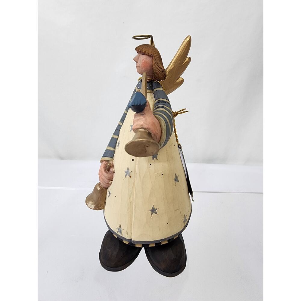 Williraye Studio Angel 5.5" Figure WW2822 "Hope" Angel w/Trumpet & Bell Folk Art - Picture 3 of 7